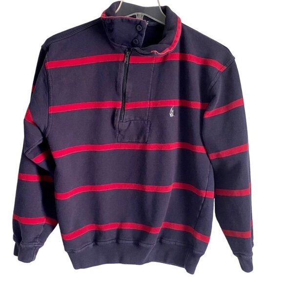 Nautica Pullover Blue and Red Sweatshirt with Quarter Zipper Men's Medium - Picture 1 of 9